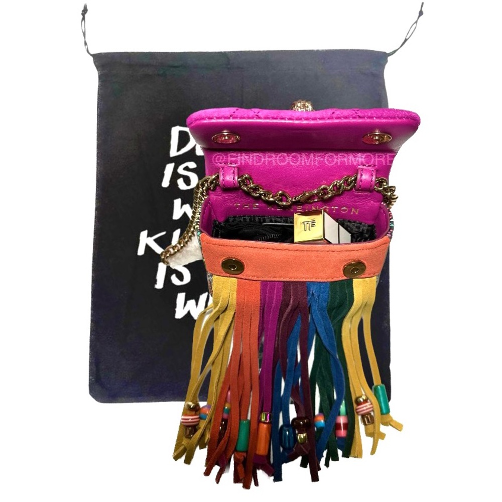 Kurt Geiger Micro Kensington Fringe Crossbody Bag - Picture 3 of 17